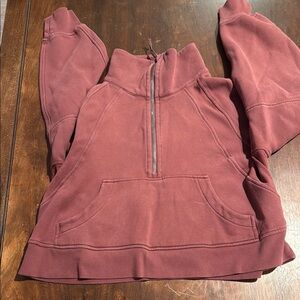 Half-Zip Maroon Sweatshirt
